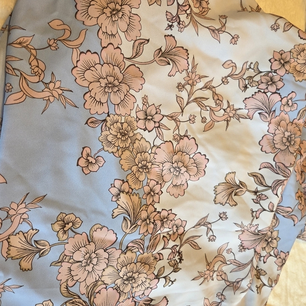 Vince Camuto Blue Floral Dress Sz 2 Lined Back Zip & Tie Sleeveless NWT Pockets - Picture 13 of 16